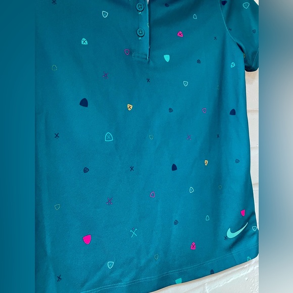 NEW Nike Dri-FIT Victory Big Kids' (Girls') Printed Golf Polo | Teal Print | Med - Picture 7 of 10
